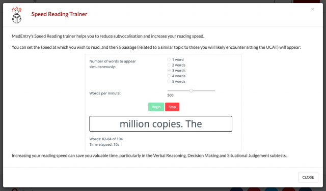 UCAT Speed Reading Trainer Launched!